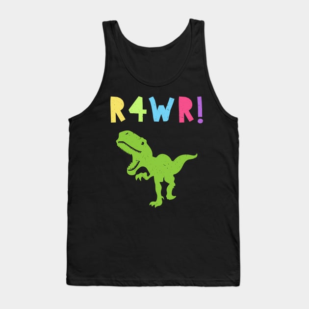 Dinosaur 4th Birthday Tank Top by Brothers With Ax Sticks